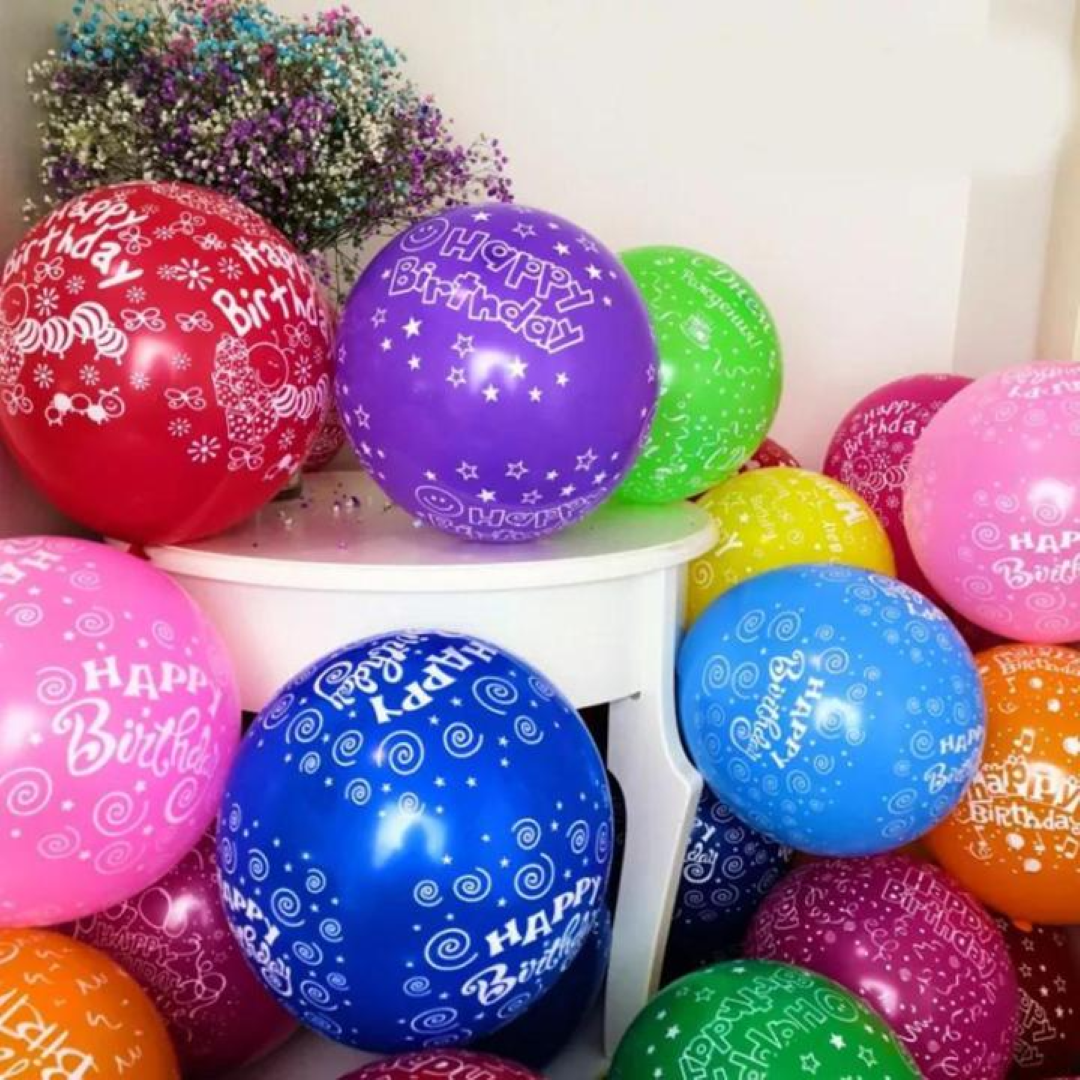 BIRTHDAY BALLOON 100PCS PURE LATEX